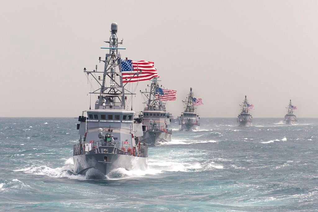 US Navy ship in Persian gulf during US Iran War blockade