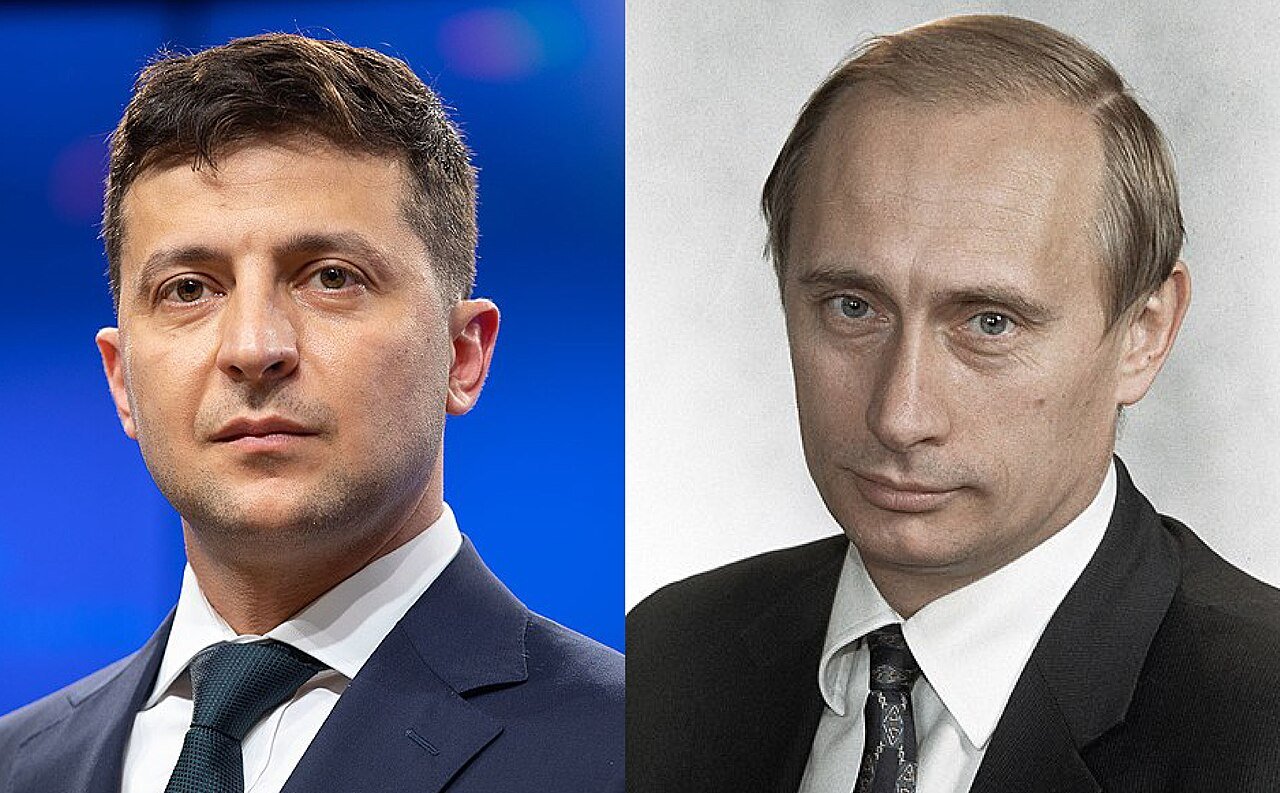 Vladimir Putin and Volodymyr Zelenskyy